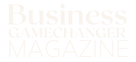 Business gamechanger magazine in white font.