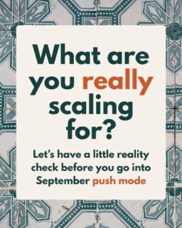 More money?
Because you should?
Because it looks cool?
Because this is your goal?
Because you’re ambitious?
Because stillness feels… scary?
Because you just really want to?
Because you don't know how to stop?
Because you want to create more impact?
Because you’ve got massive financial goals?
Because you melt at more stripe notifications?
Because everyone else seems to be expanding?
Because you don't know what other way to grow?
Because you’re not sure what ease really looks like?
Because slowing down feels like you’re falling behind?
Because you think freedom comes after the hard work is done?
Because you don't know how much money you need to live your dream life? I've seen scaling done well, and I've seen awful burnout whilst women scramble to 'make it'. For me, it's a buzzword that the online business world throws around without really knowing what it means. Because it actually means different things to each and every one of us. Most female business owners believe they can take their foot off the gas and reap the rewards once their business gets to six-figures or has a team of 7. When in reality, if not done right, it only gets messier, you become the team manager, the bottleneck, the firefighter.
And you'll wish you could go back to just flying solo. Scaling is incredible if lean, planned and supported whilst also being motiviational for you.
But you have to want to scale for deeper reasons that the extra dollar in your business bank account.
Knowing your why, your direction, your version of success is crucial.
Impact, mission and values all matter here. Most importantly, you have to prioritise the flexibility and freedom *whilst* increasing revenue. It's an almost impossible task to remove you after you scaled when the whole business relies on you. Scaling well is possible, I've helped countless clients to create the right business model to facilitate the growth. It's ok if you don't want to. You get to set the pace either way. Don't let anyone tell you there's only one way to achieve business success. I'd love to know, what does “scaling” look like for you? Tell me in the comments 👇