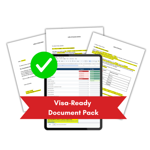 Visa application letter pack